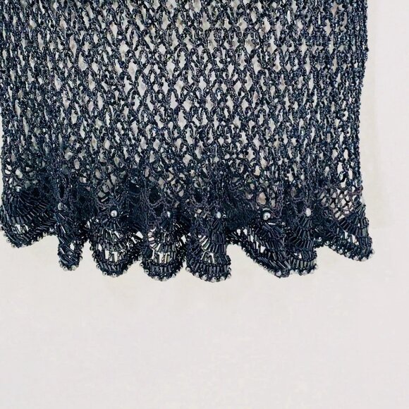 Vtg Arden B Beaded Crochet Fishnet Top & Skirt Sz M Dark Fairy Glam Goth - Picture 9 of 16
